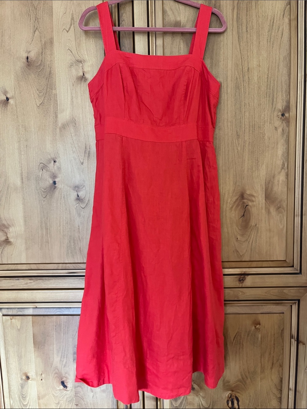 Boden Red Orange Sleeveless Midi Sundress
